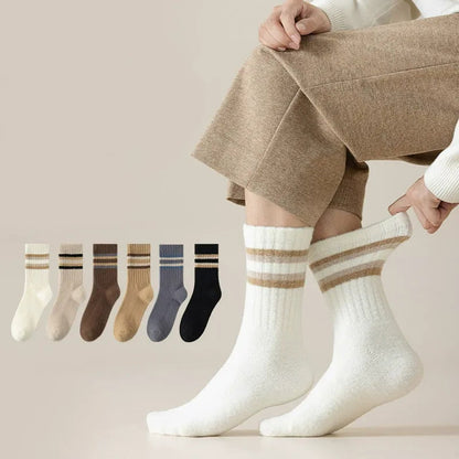 Chaussettes courtes à rayures parallèles bicolores (3 paires) - image 0