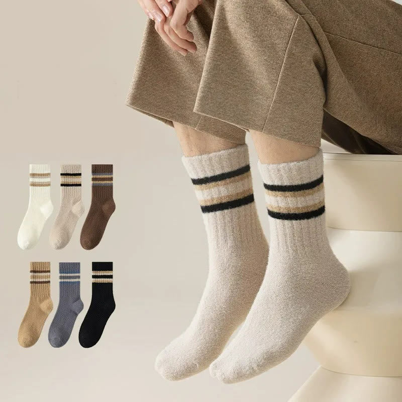 Chaussettes courtes à rayures parallèles bicolores (3 paires) - image 8