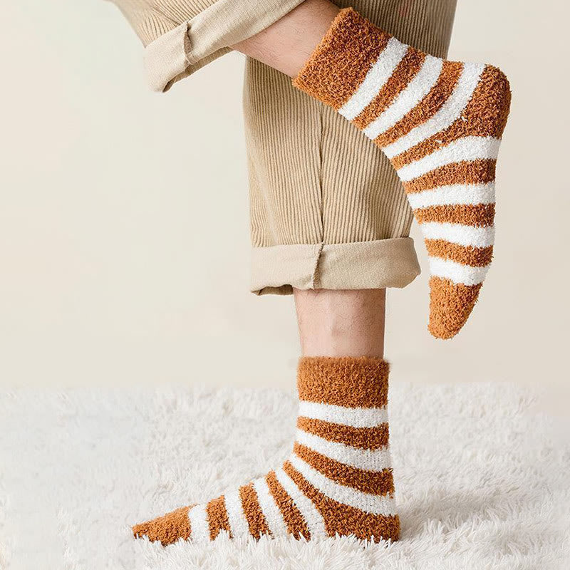 Chaussettes courtes à larges rayures douces (5 paires) - image 4