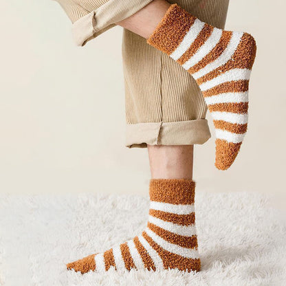 Chaussettes courtes à larges rayures douces (5 paires) - image 4