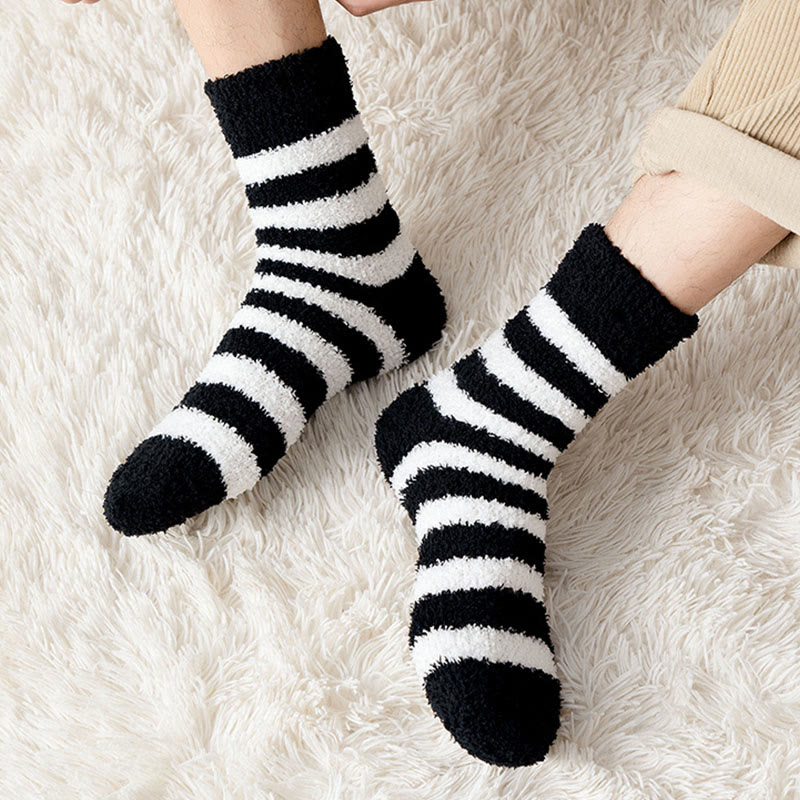 Chaussettes courtes à larges rayures douces (5 paires) - image 1