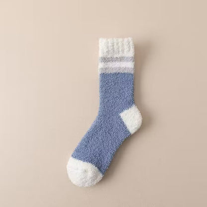 Chaussettes d'hiver en polaire (7 paires) - Bleu - EU39-44(US6-10) - image 12