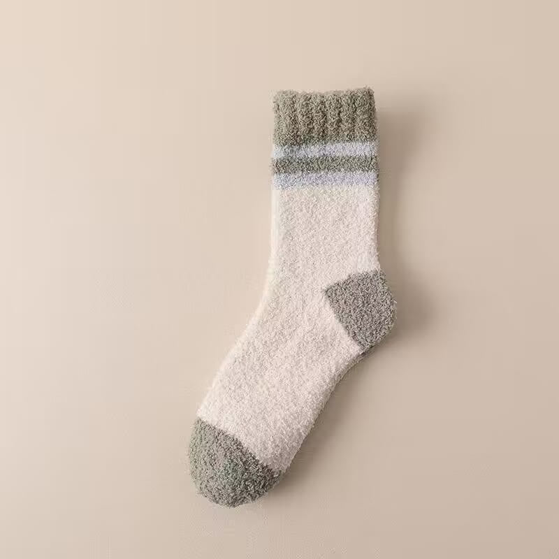 Chaussettes d'hiver en polaire (7 paires) - Vert - EU39-44(US6-10) - image 13