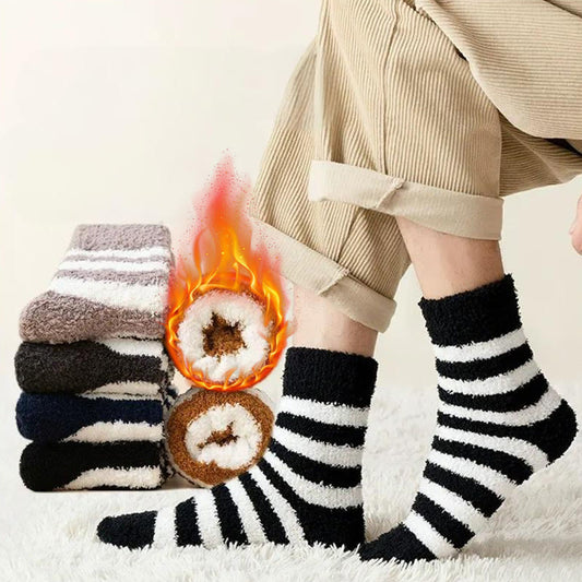 Chaussettes courtes à larges rayures douces (5 paires) - image 0