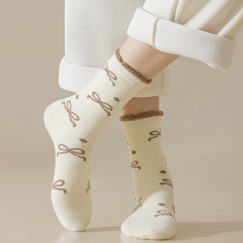 Chaussettes courtes chaudes à nœud papillon (5 paires) - image 5