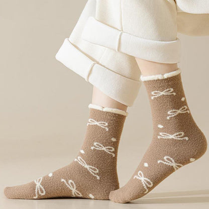 Chaussettes courtes chaudes à nœud papillon (5 paires) - image 4