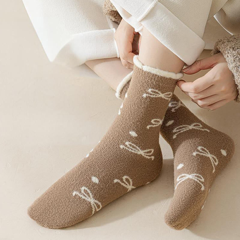 Chaussettes courtes chaudes à nœud papillon (5 paires) - image 3