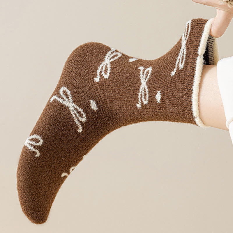 Chaussettes courtes chaudes à nœud papillon (5 paires) - image 2