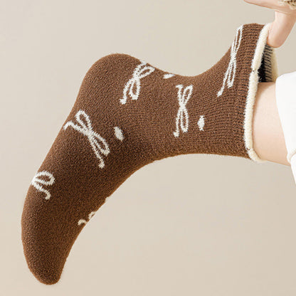 Chaussettes courtes chaudes à nœud papillon (5 paires) - image 2