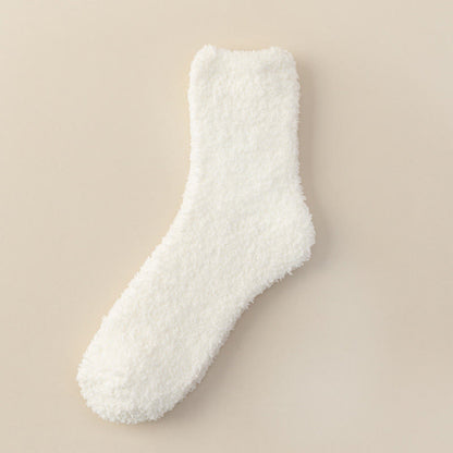 Chaussettes mi-mollet en polaire corail unie (6 paires) - Blanc - EU39-44(US6-10) - image 7