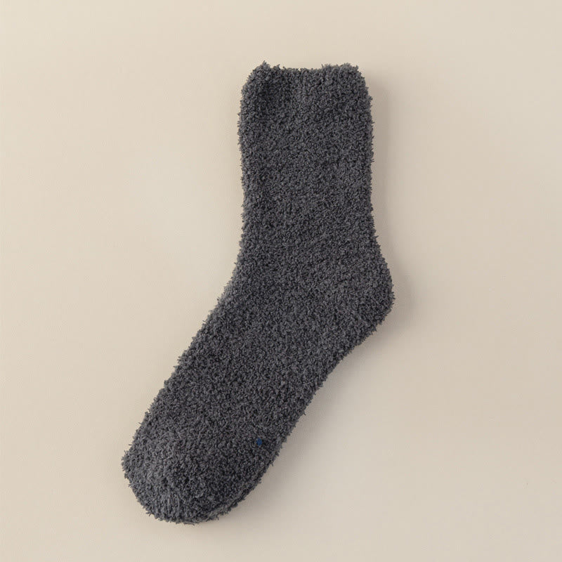 Chaussettes mi-mollet en polaire corail unie (6 paires) - Gris - EU39-44(US6-10) - image 8