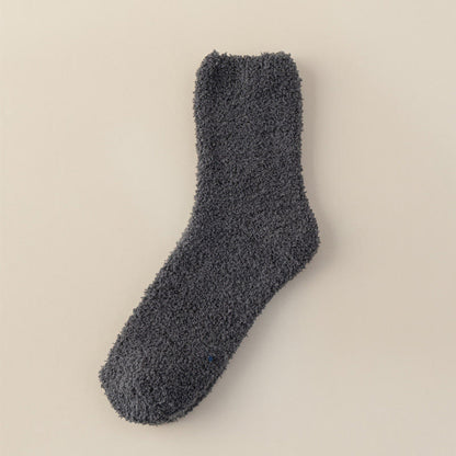 Chaussettes mi-mollet en polaire corail unie (6 paires) - Gris - EU39-44(US6-10) - image 8