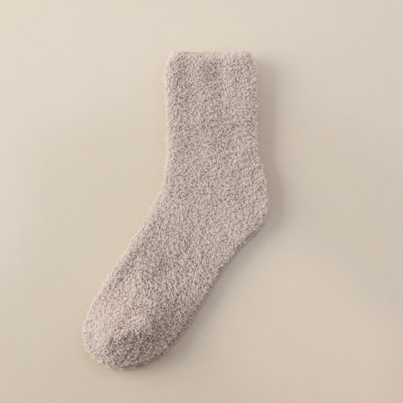 Chaussettes mi-mollet en polaire corail unie (6 paires) - Kaki - EU39-44(US6-10) - image 10