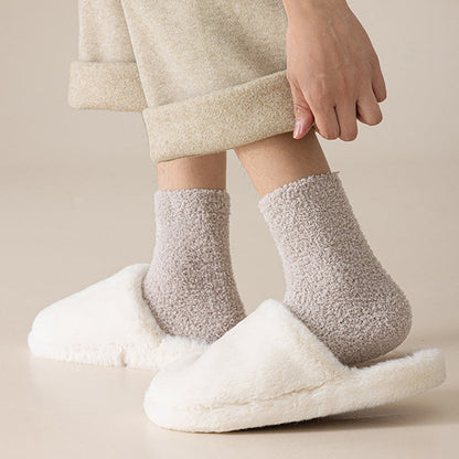 Chaussettes mi-mollet en polaire corail unie (6 paires) - image 3