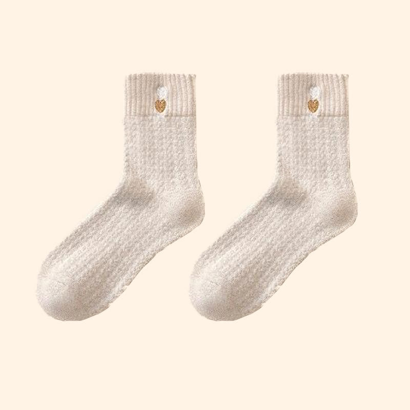 Chaussettes à motif cœur (3 paires) - Beige - EU36-40(US3-7) - image 12