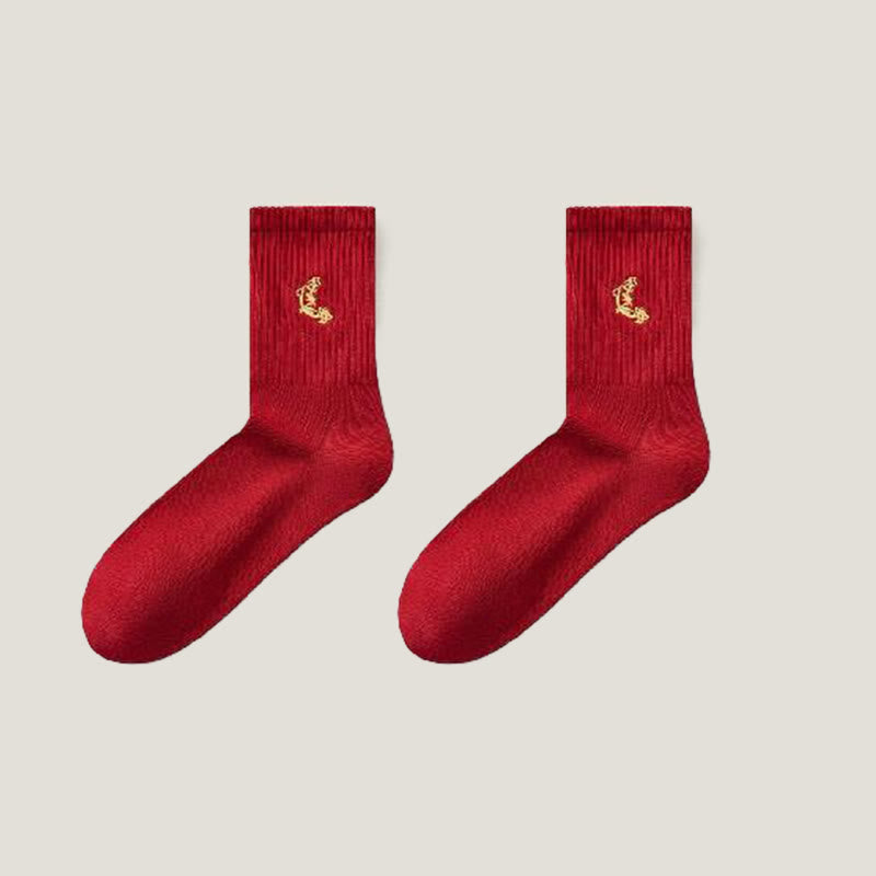 Chaussettes rouges porte-bonheur (5 paires) - image 12