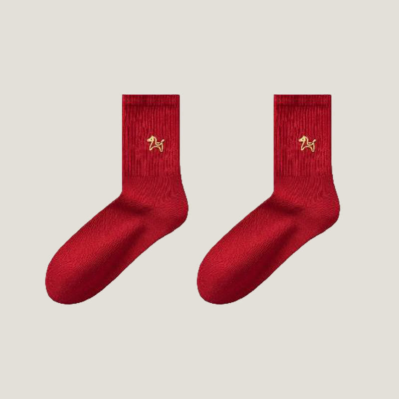 Chaussettes rouges porte-bonheur (5 paires) - image 11