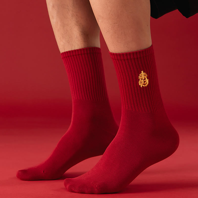 Chaussettes rouges porte-bonheur (5 paires) - image 8