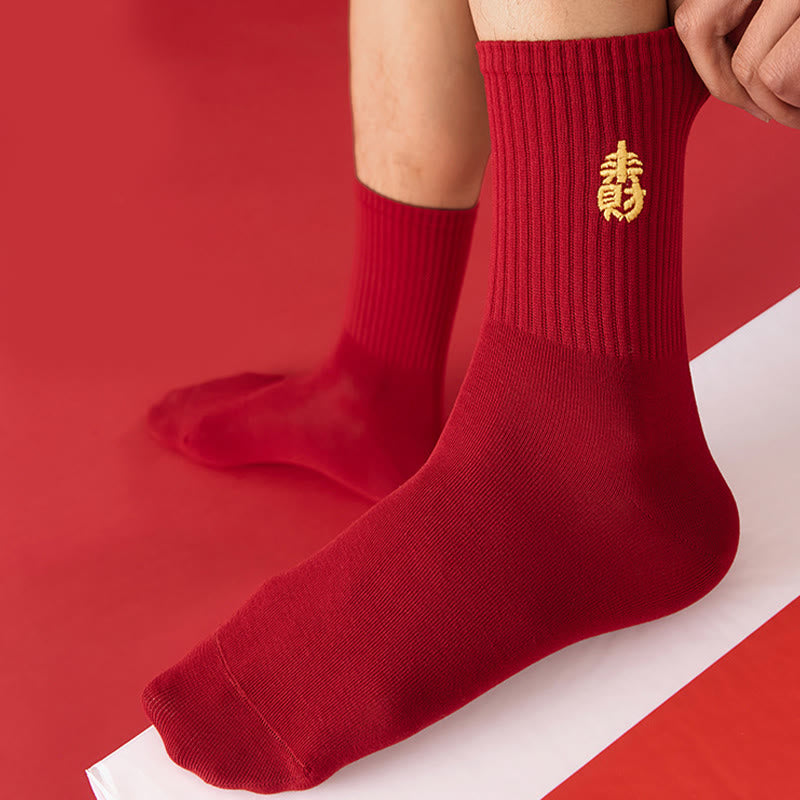 Chaussettes rouges porte-bonheur (5 paires) - image 5