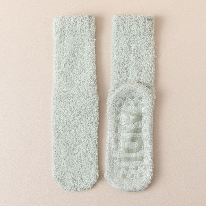 Chaussettes de nuit à semelle antidérapante (4 paires) - Vert clair - EU36-40(US3-7) - image 23