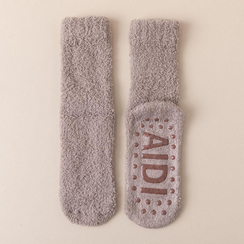 Chaussettes de nuit à semelle antidérapante (4 paires) - Café - EU36-40(US3-7) - image 20