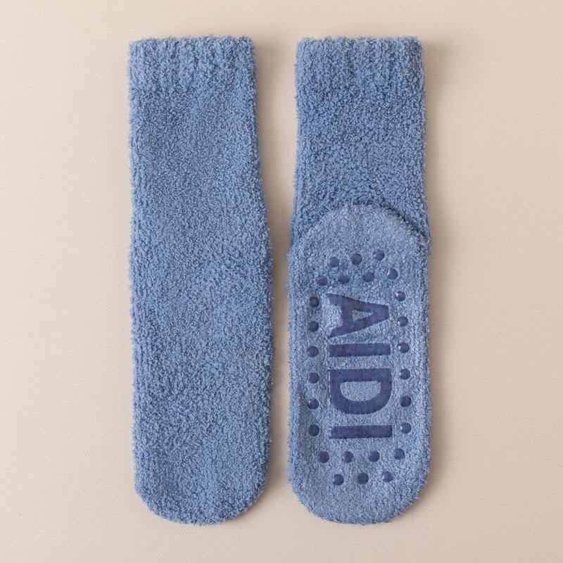 Chaussettes de nuit à semelle antidérapante (4 paires) - Bleu - EU36-40(US3-7) - image 19