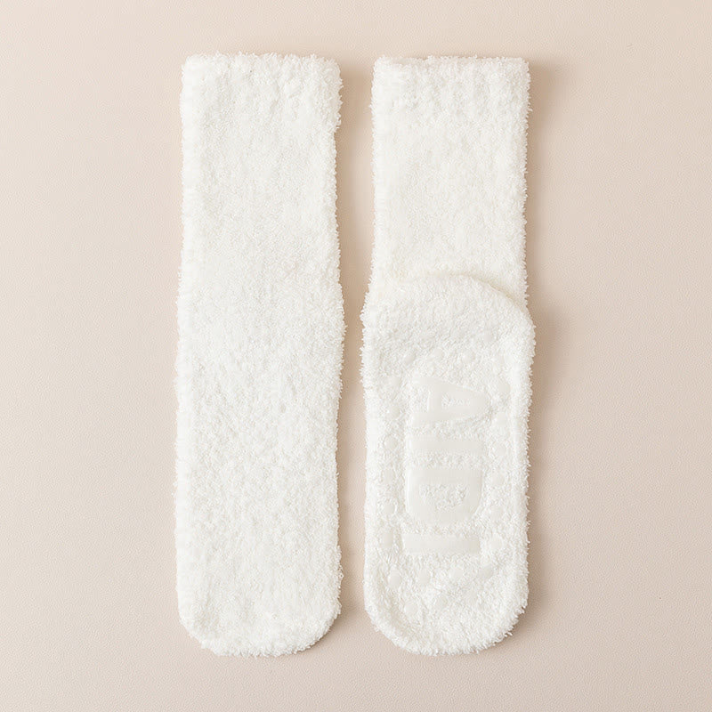 Chaussettes de nuit à semelle antidérapante (4 paires) - Beige - EU36-40(US3-7) - image 15