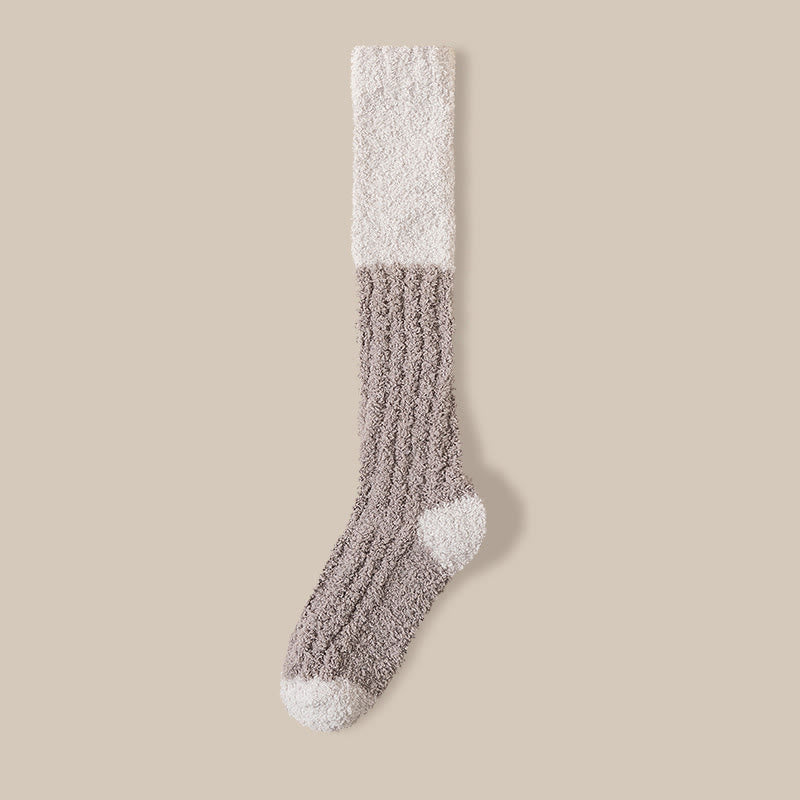 Chaussettes de nuit hautes en polaire douce (4 paires) - Café - EU36-40(US3-7) - image 14
