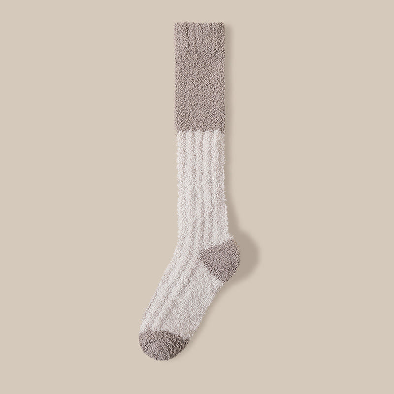 Chaussettes de nuit hautes en polaire douce (4 paires) - Chameau - EU36-40(US3-7) - image 20