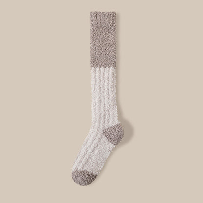 Chaussettes de nuit hautes en polaire douce (4 paires) - Chameau - EU36-40(US3-7) - image 20
