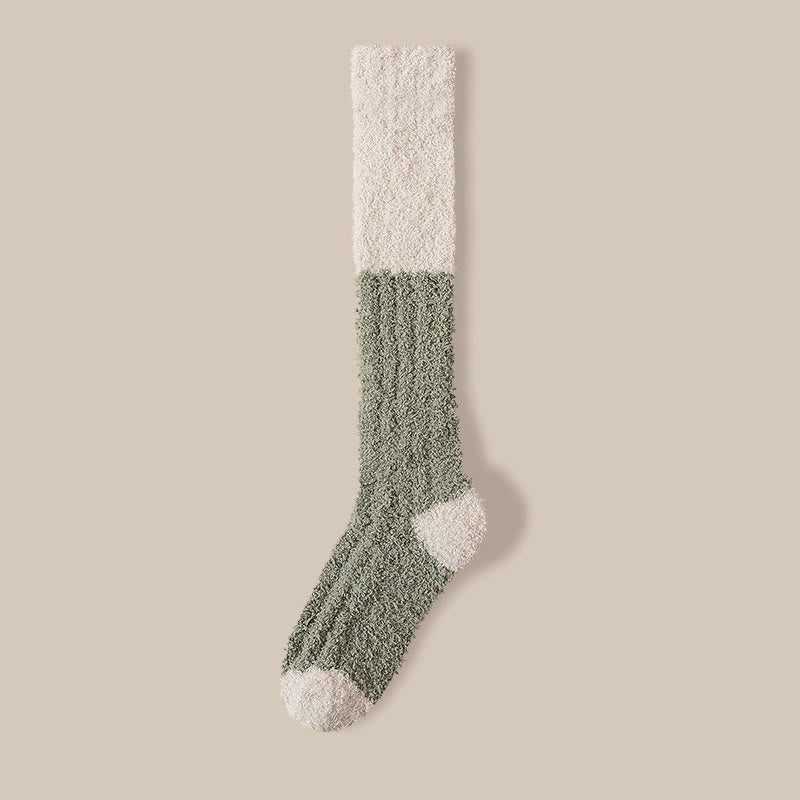 Chaussettes de nuit hautes en polaire douce (4 paires) - Vert - EU36-40(US3-7) - image 21