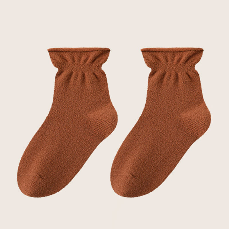Chaussettes de nuit en polaire double face (3 paires) - Brun - EU36-40(US3-7) - image 17