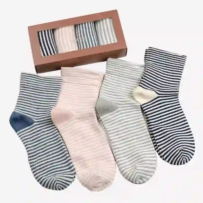Chaussettes de nuit à larges rayures (4 paires) - Multicolore - EU36-40(US3-7) - image 8