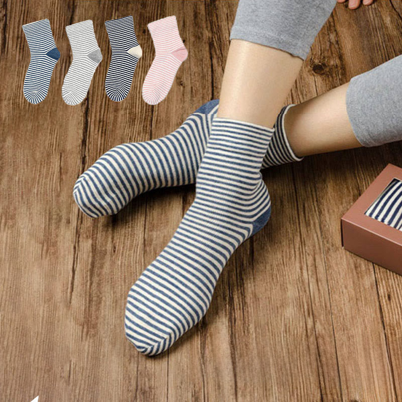 Chaussettes de nuit à larges rayures (4 paires) - image 0