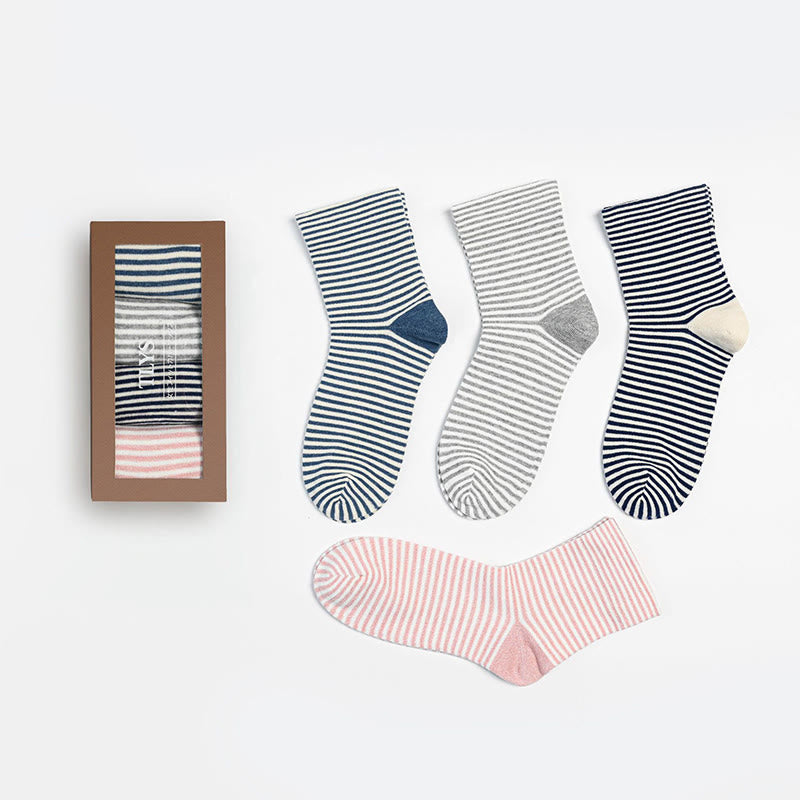Chaussettes de nuit à larges rayures (4 paires) - image 7