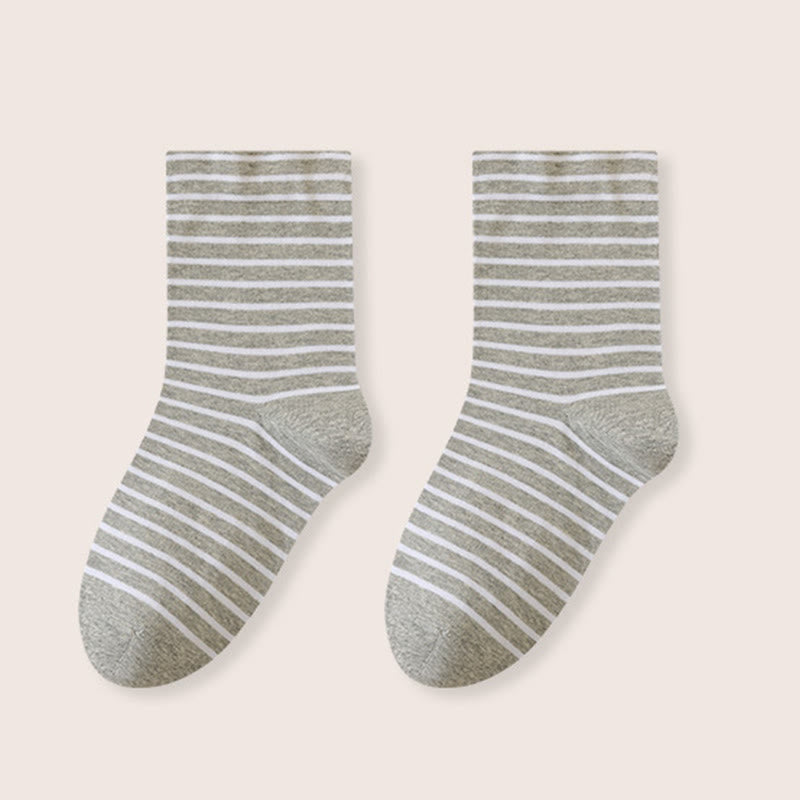 Chaussettes de nuit rayées en pur coton (3 paires) - Gris clair - UE39-46 (US6-12) - image 15