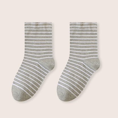 Chaussettes de nuit rayées en pur coton (3 paires) - Gris clair - UE39-46 (US6-12) - image 15