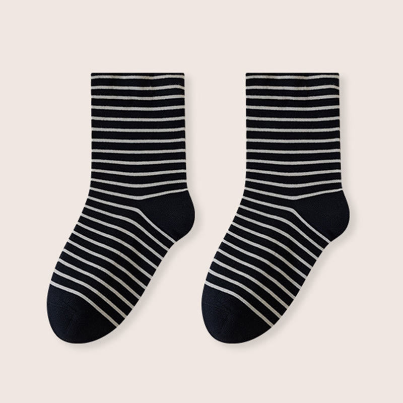 Chaussettes de nuit rayées en pur coton (3 paires) - Noir - UE39-46 (US6-12) - image 13