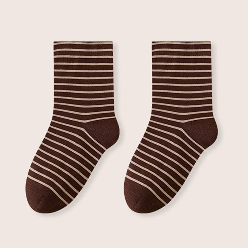 Chaussettes de nuit rayées en pur coton (3 paires) - Café - UE39-46 (US6-12) - image 16