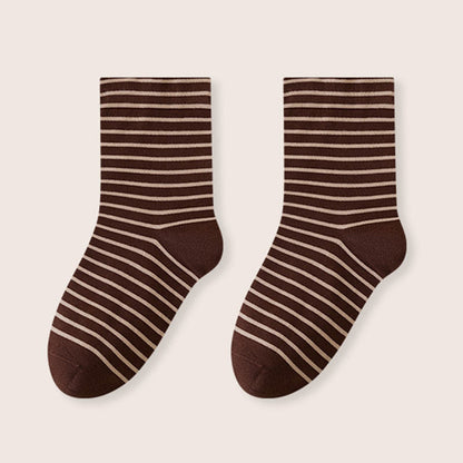 Chaussettes de nuit rayées en pur coton (3 paires) - Café - UE39-46 (US6-12) - image 16