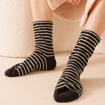 Chaussettes de nuit rayées en pur coton (3 paires) - image 3