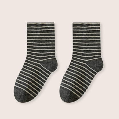 Chaussettes de nuit rayées en pur coton (3 paires) - Gris foncé - UE39-46 (US6-12) - image 18