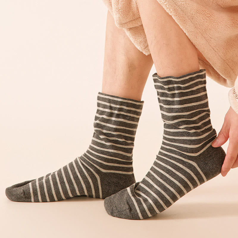 Chaussettes de nuit rayées en pur coton (3 paires) - image 6