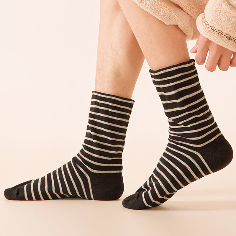 Chaussettes de nuit rayées en pur coton (3 paires) - image 7
