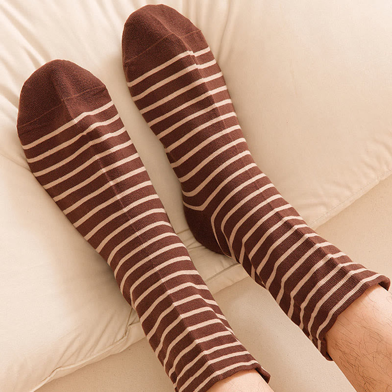 Chaussettes de nuit rayées en pur coton (3 paires) - image 4
