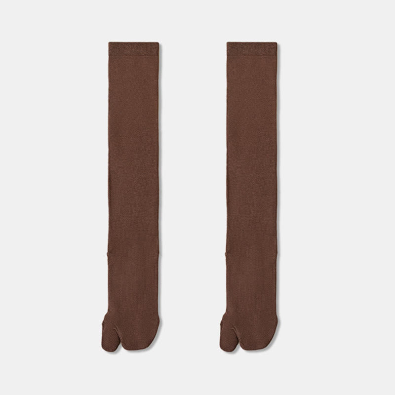 Chaussettes de nuit hautes Tabi (3 paires) - Café - EU36-40(US3-7) - image 13