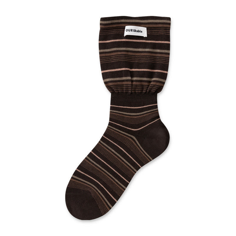 Chaussettes de nuit contrastées élégantes (5 paires) - Brun - EU36-40(US3-7) - image 13