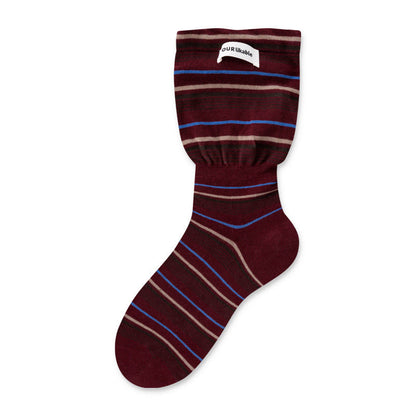Chaussettes de nuit contrastées élégantes (5 paires) - Vin - EU36-40(US3-7) - image 15