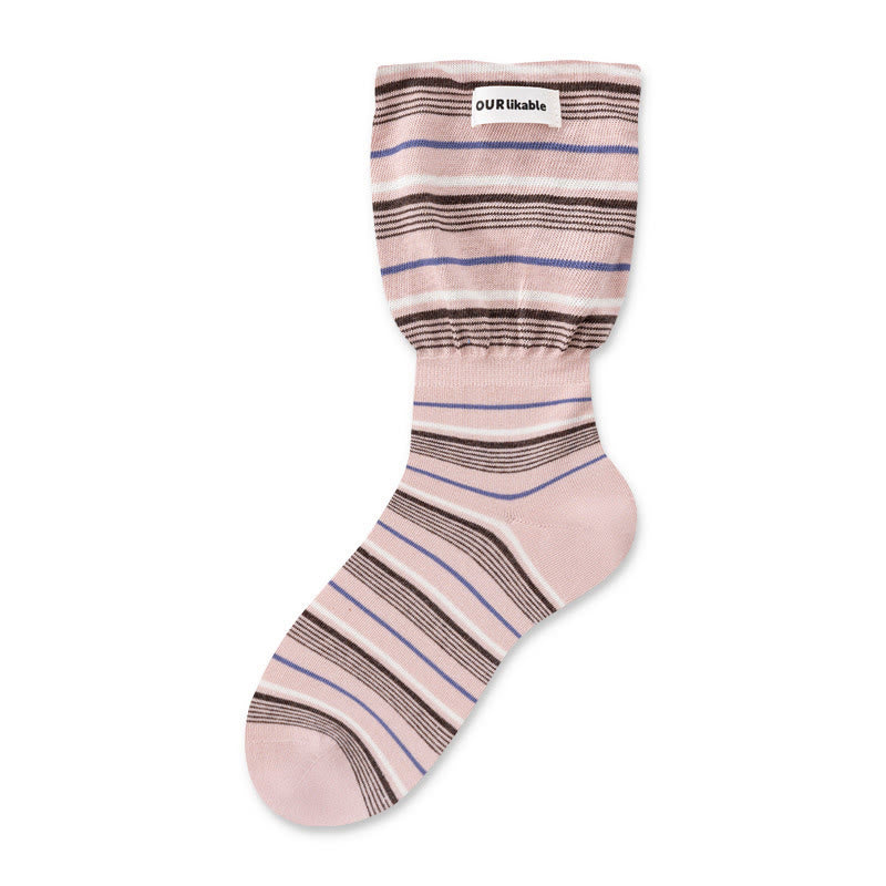 Chaussettes de nuit contrastées élégantes (5 paires) - Rose - EU36-40(US3-7) - image 16