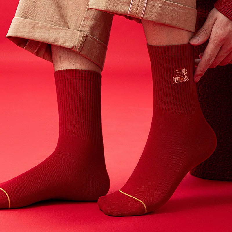 Chaussettes brodées du Nouvel An (5 paires) - image 4